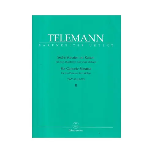 Six Canonic Sonatas For Two Flutes Or Two Violins Twv 40:118-123 Ii