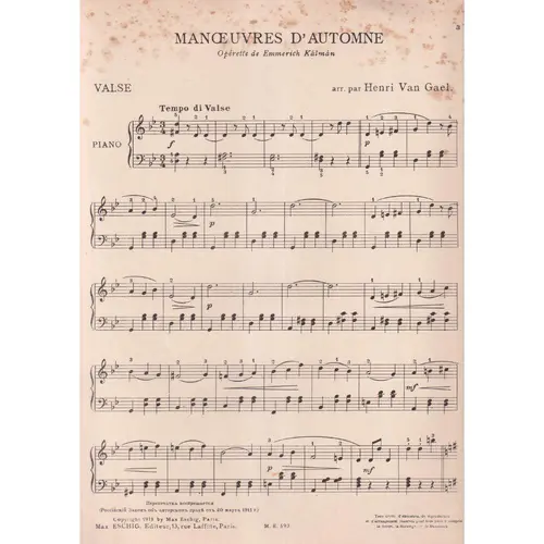 Manoeuvres D`Automne - Valse  (Edição Antiga)