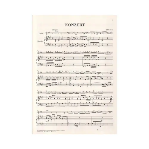 Violinkonzert E Dur - BWV 1042
