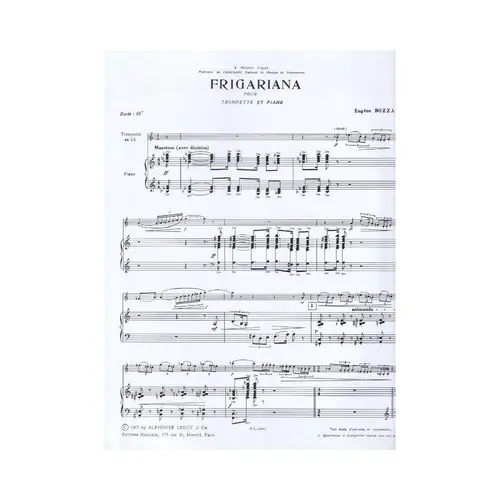 Frigariana Pour Trompette Em Ut Ou Em Si B Et Piano