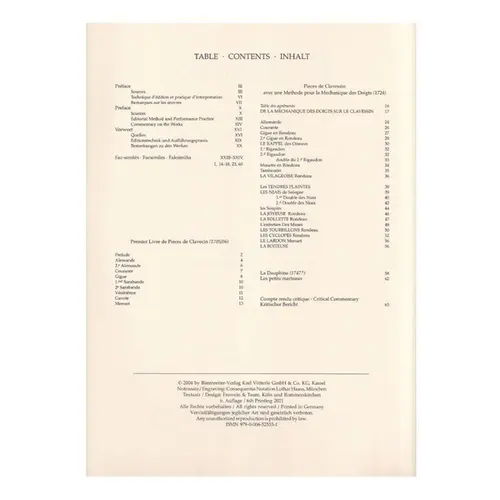Pieces De Clavecin - Edition Integrale - Vol.1 (Les livres de 1705/06 et 1724)