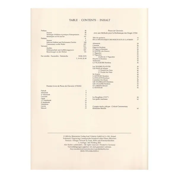Pieces De Clavecin - Edition Integrale - Vol.1 (Les livres de 1705/06 et 1724)
