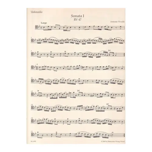 Complete sonatas for violoncello and basso continuo RV 39 - 47