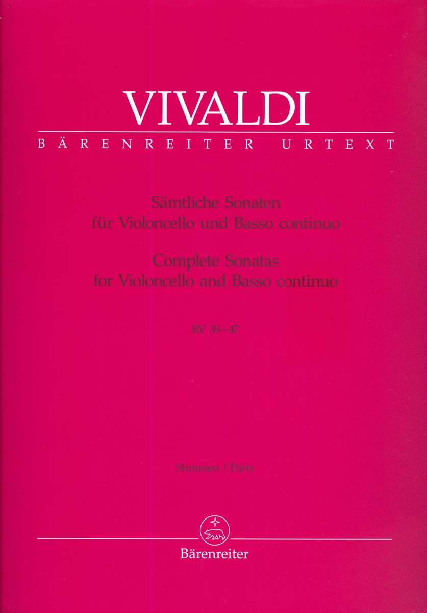 Samtliche Sonaten Fur Violoncello - Rv 39-47 Sonatas Para Cello E Piano ...