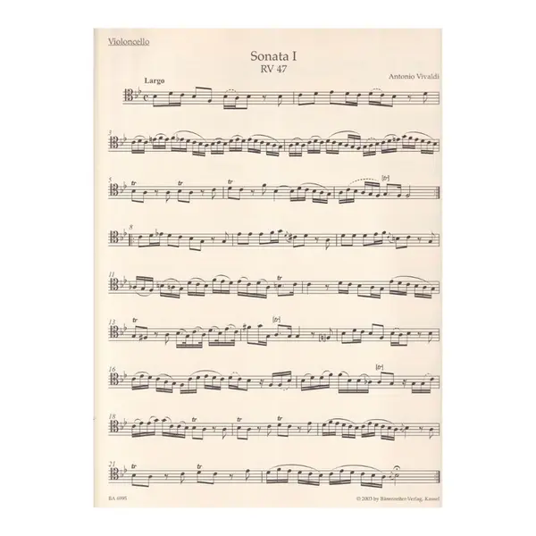 Complete sonatas for violoncello and basso continuo RV 39 - 47