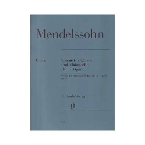 Sonate Fur Klavier Und Violoncello - D-Dur - Op.58 - Urtext