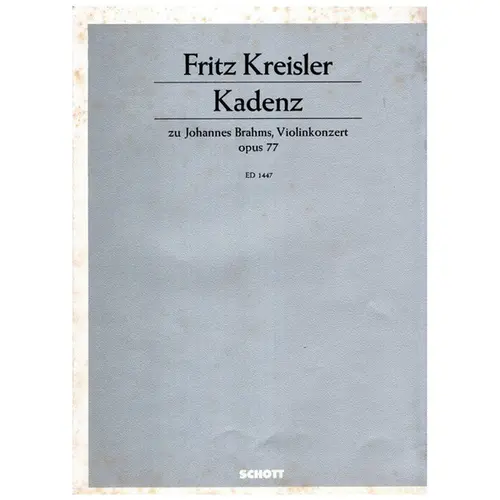 Kadenz Zu Johannes Brahms Violinkonzert  Op.77