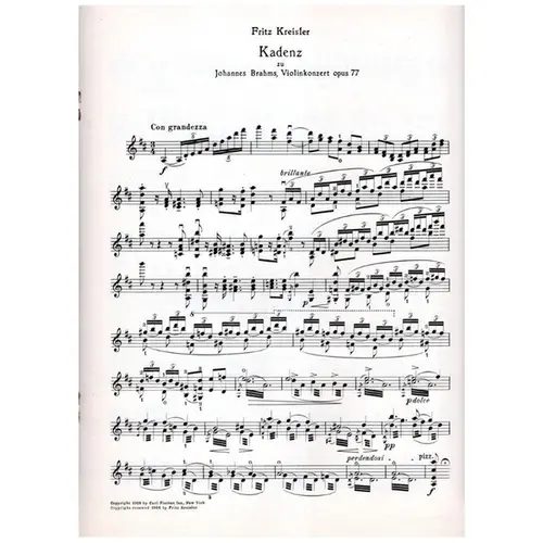 Kadenz Zu Johannes Brahms Violinkonzert  Op.77
