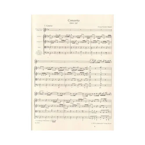 Konzert In G Moll Fur Flote - Hwv 287 (Pr)