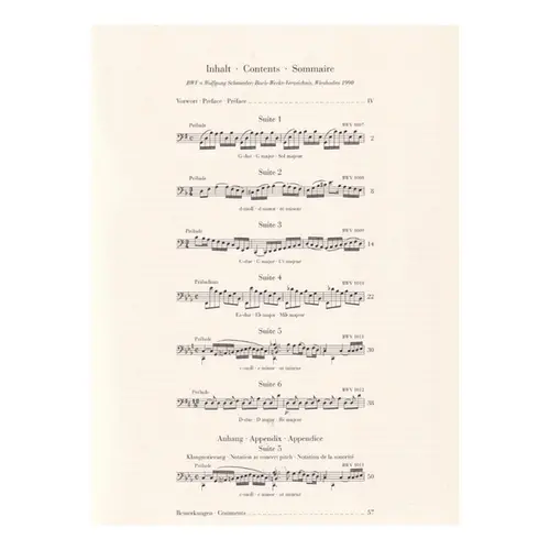 Sechs Suiten Violoncello Solo - BWV 1007-1012 - Urtext