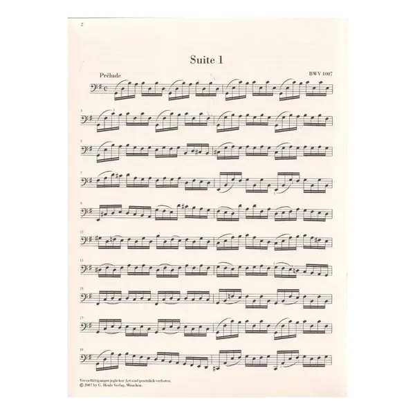 Sechs Suiten Violoncello Solo - BWV 1007-1012 - Urtext