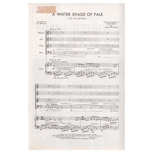 A Whiter Shade Of Pale - coro 4 vozes