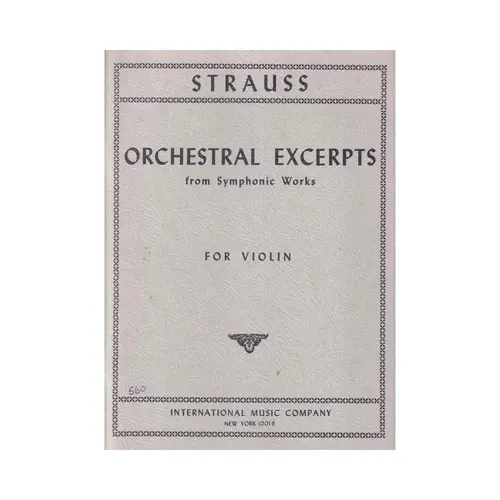 Orchestral Excerpts From Symphonic Works For Violin