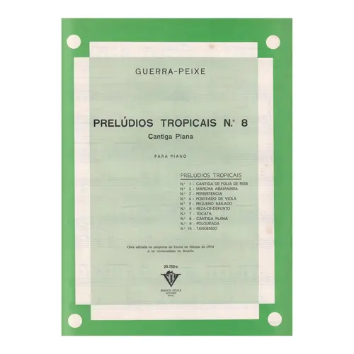 Cantiga Plana - Preludios Tropicais N.8 - Exemplar Antigo