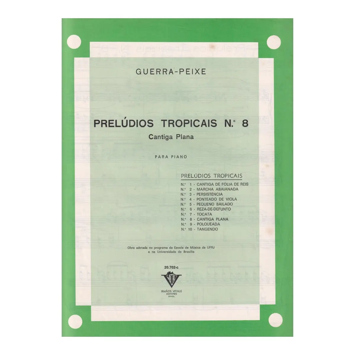 Cantiga Plana - Preludios Tropicais N.8 - Exemplar Antigo