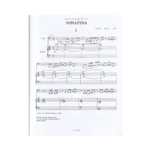 Sonatina For Tuba And Piano