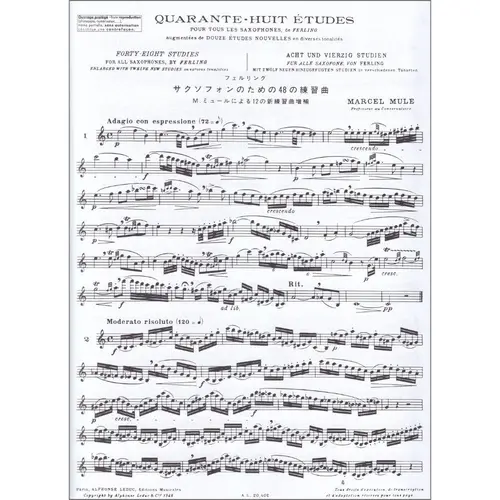 Quarante-Huit Études Pour Tous Les Saxophones