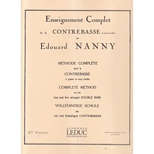 Enseignement Complet De La  Contrebasse - Vol.2