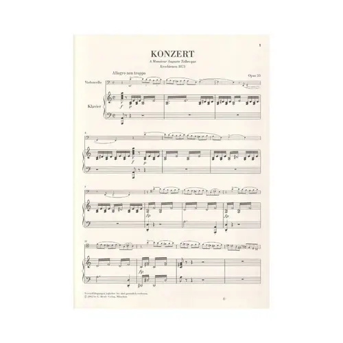 Violoncellokonzert N.1 A Moll - Op.33 - Urtext