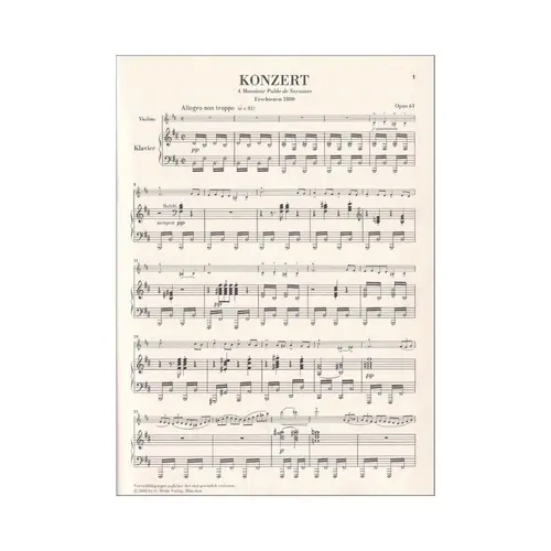 Violinkonzert N.3 H Moll - Op.61 - Urtext