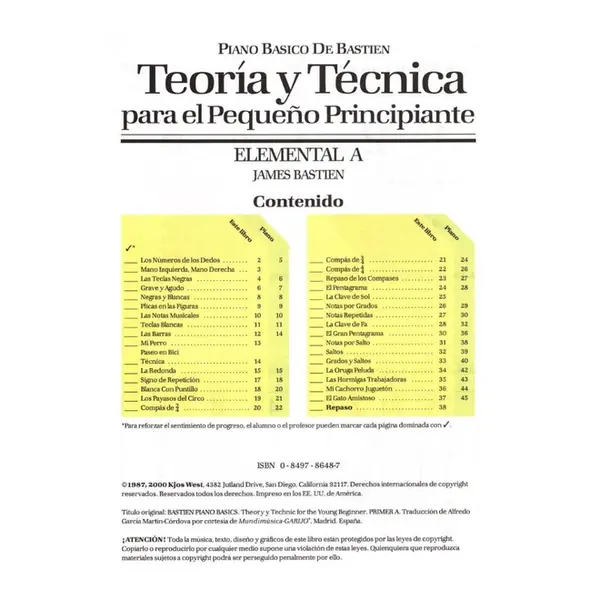 Teoría Y Técnica Para El Pequeno Principiante - Elemental A
