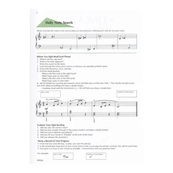 A Line A Day  - Sight Reading - Level 3