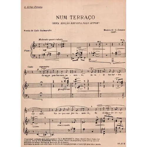 Num Terraço  para canto e piano (Edição Antiga)