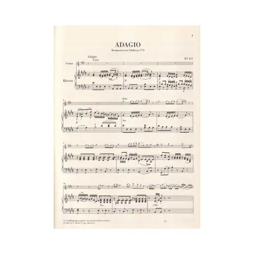 Einzelsatze Fur Violine - Kv 261, 269, 373