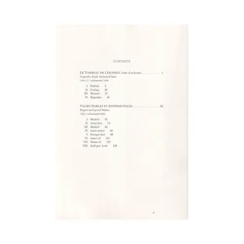 Le Tombeau De Couperin  / Valses Nobles Et Sentimentales In Full Score