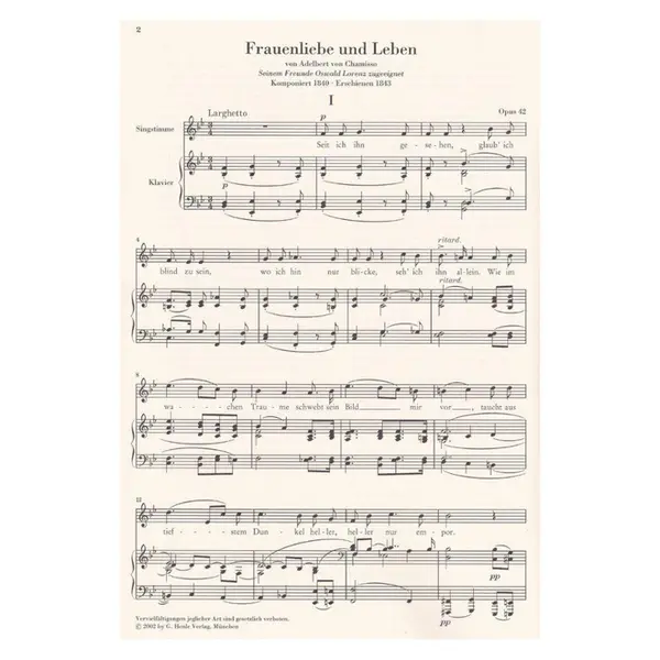 Frauenliebe Und Leben - Op.42 - Urtext