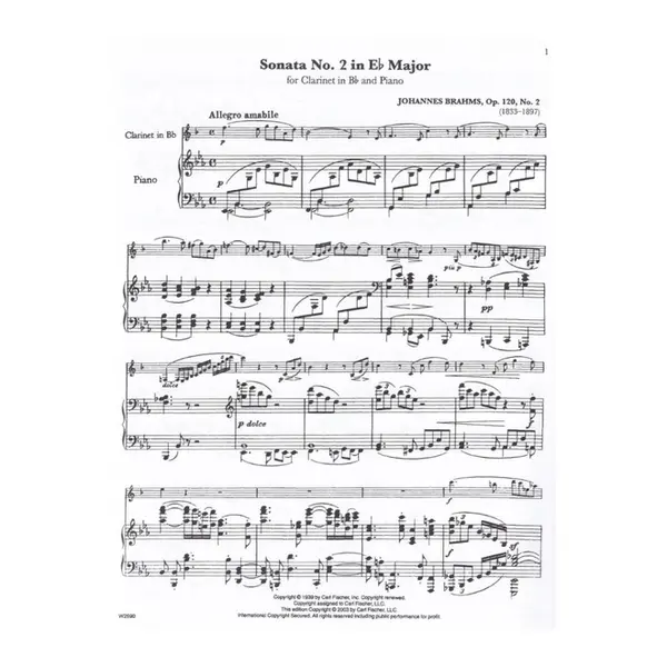 Sonata N.2 In Eb Major - Op.120 N.2 - (Clarinet)