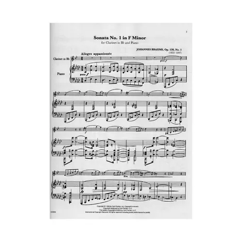 Sonata N.1 In F Minor - Op. 120 N. 1  - Clarineta