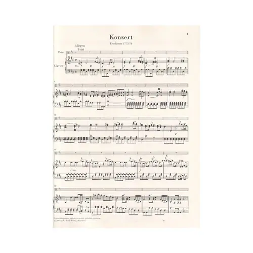 Viola concerto N.1 in D major  - Urtext