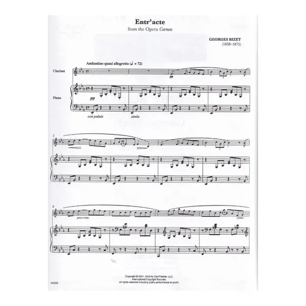 Entr´Acte From The Opera Carmen - Clarinet