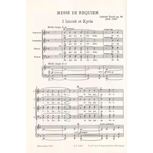 Requiem - Op.48 - Vocal Score