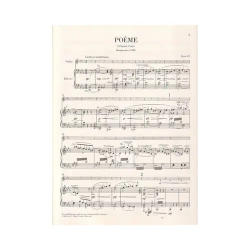 Poeme Fur Violine - Op.25
