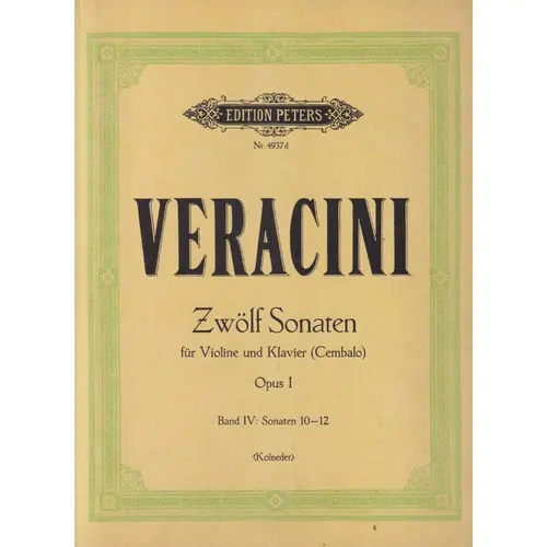 Zwolf Sonaten Fur Violine - Op.1 Vol.4 (N.10-12) (Ed. Antiga)