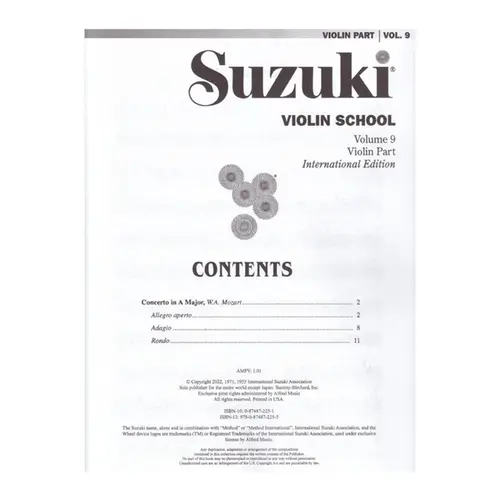 Suzuki Violin School Vol.09