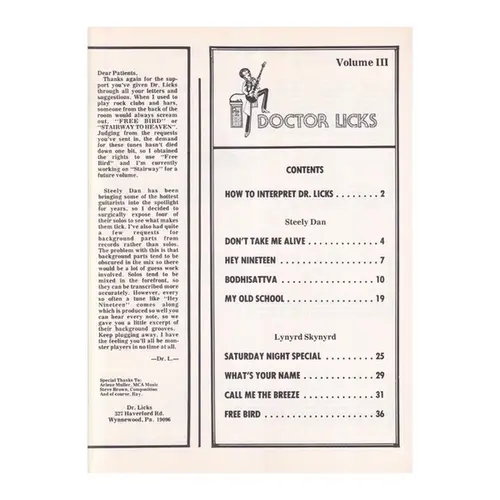 Doctor Licks - Vol.3  +K7 - Lynyrd Skynyrd E Steely Dan