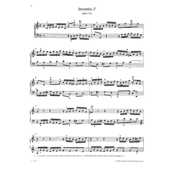 Inventions and sinfonias BWV 772-801 ( com dedilhado )