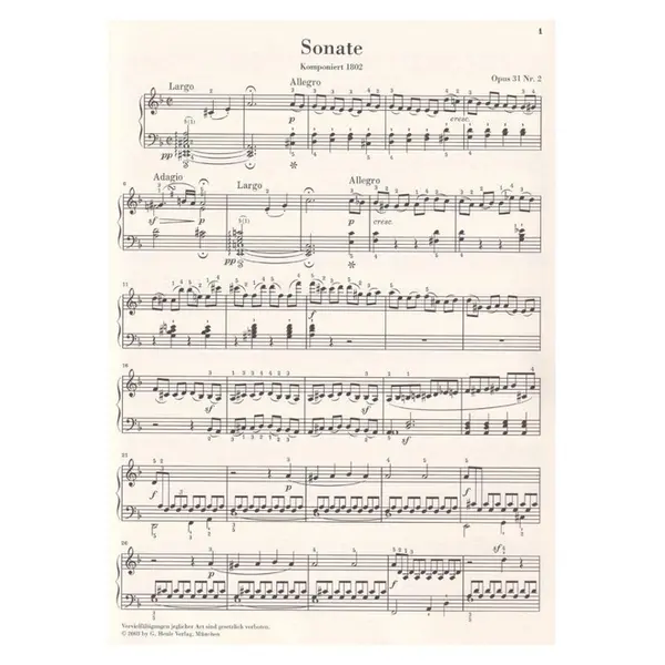 Piano Sonata N.17 In D Minor Op.31 N.2 (Tempest)