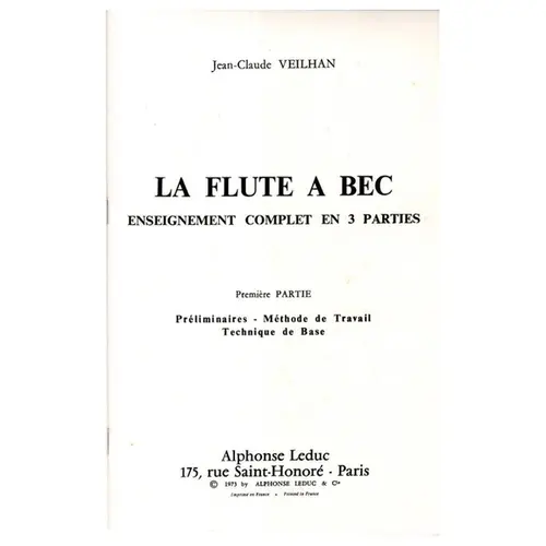 La Flaute A Bec  - Vol.1