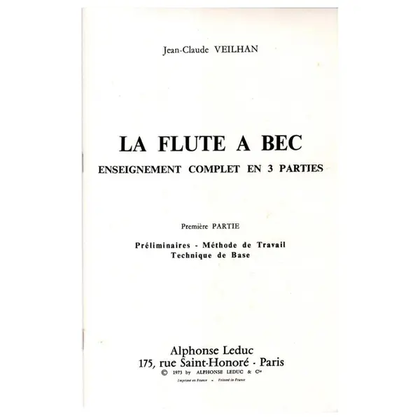 La Flaute A Bec  - Vol.1