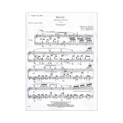 Melody From (Orpheus) For Solo Piano