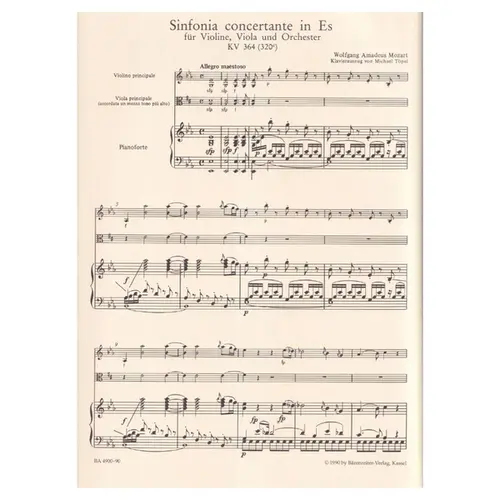 Sinfonia Concertante KV 364 for Violin,Viola and Orchestra