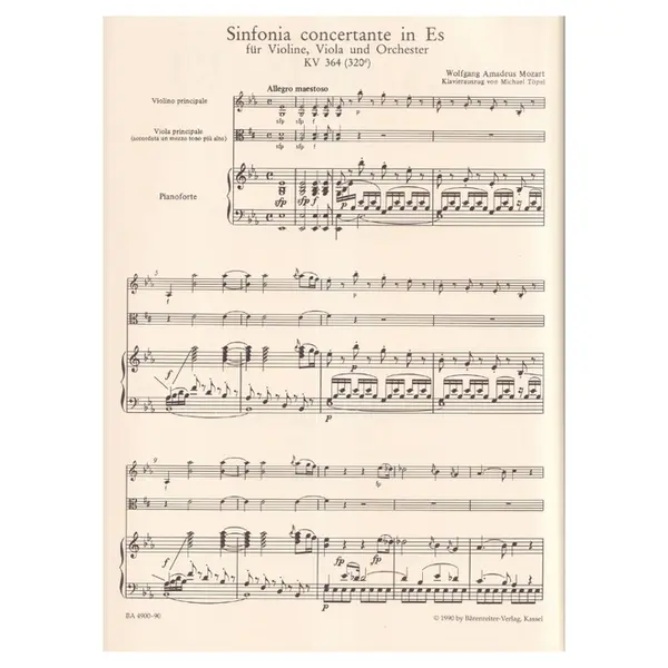 Sinfonia Concertante KV 364 for Violin,Viola and Orchestra