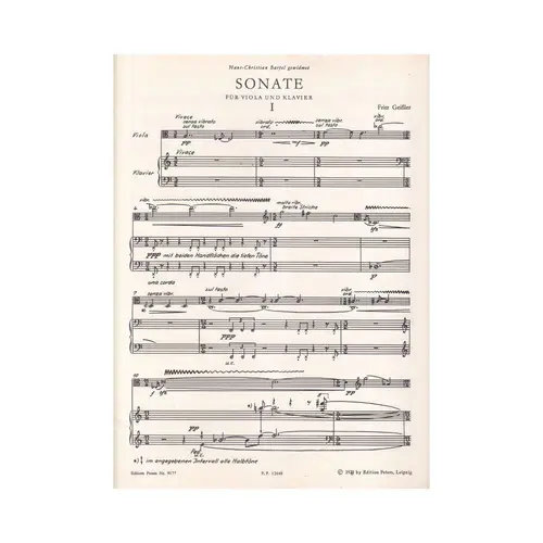 Sonate Fur Viola Und Klavier