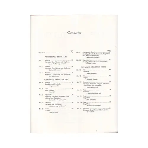 Cosi Fan Tutte - Opera Completa - Full Score
