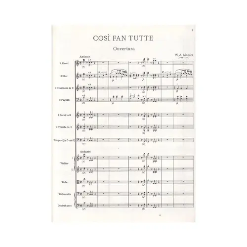 Cosi Fan Tutte - Opera Completa - Full Score