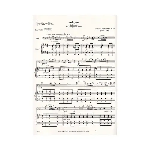 Adagio In E Minor For String Bass And Piano